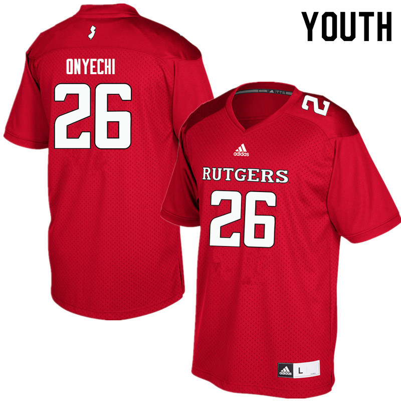 Youth #26 CJ Onyechi Rutgers Scarlet Knights College Football Jerseys Sale-Red